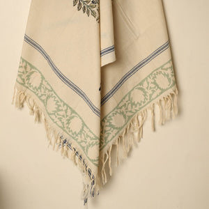 Beige - Block Printed Handloom Cotton Sanganeri Towel 15