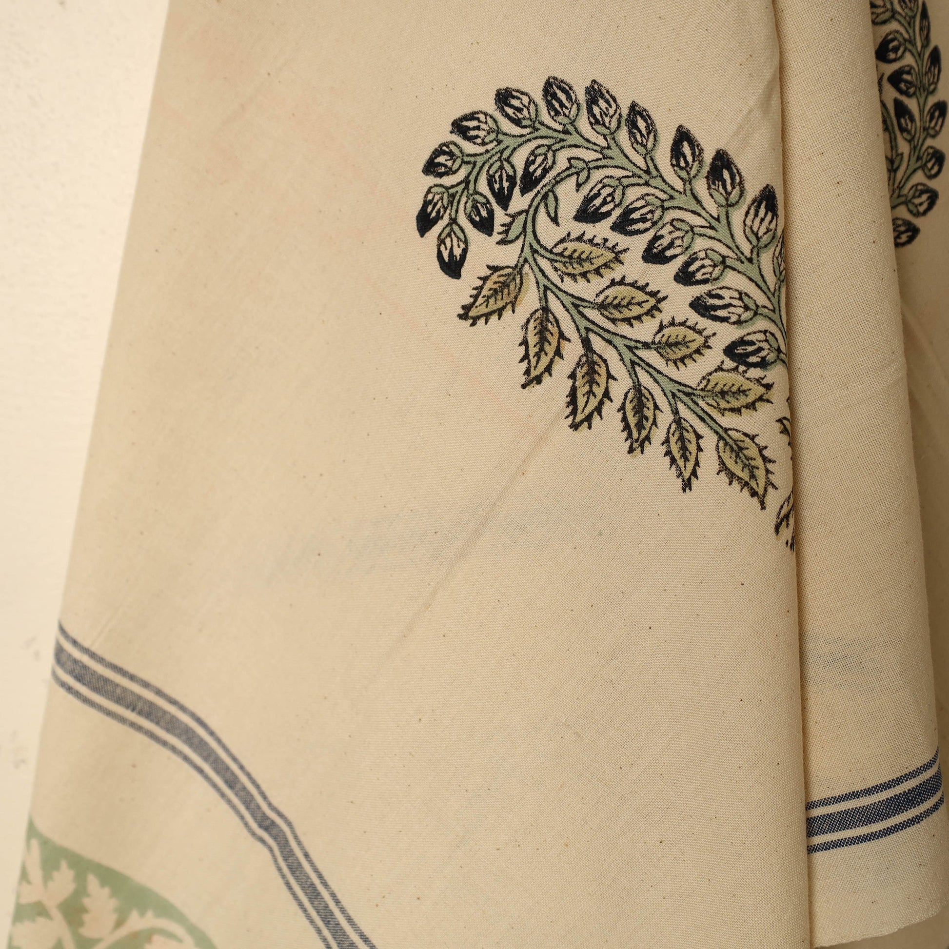 Beige - Block Printed Handloom Cotton Sanganeri Towel 15