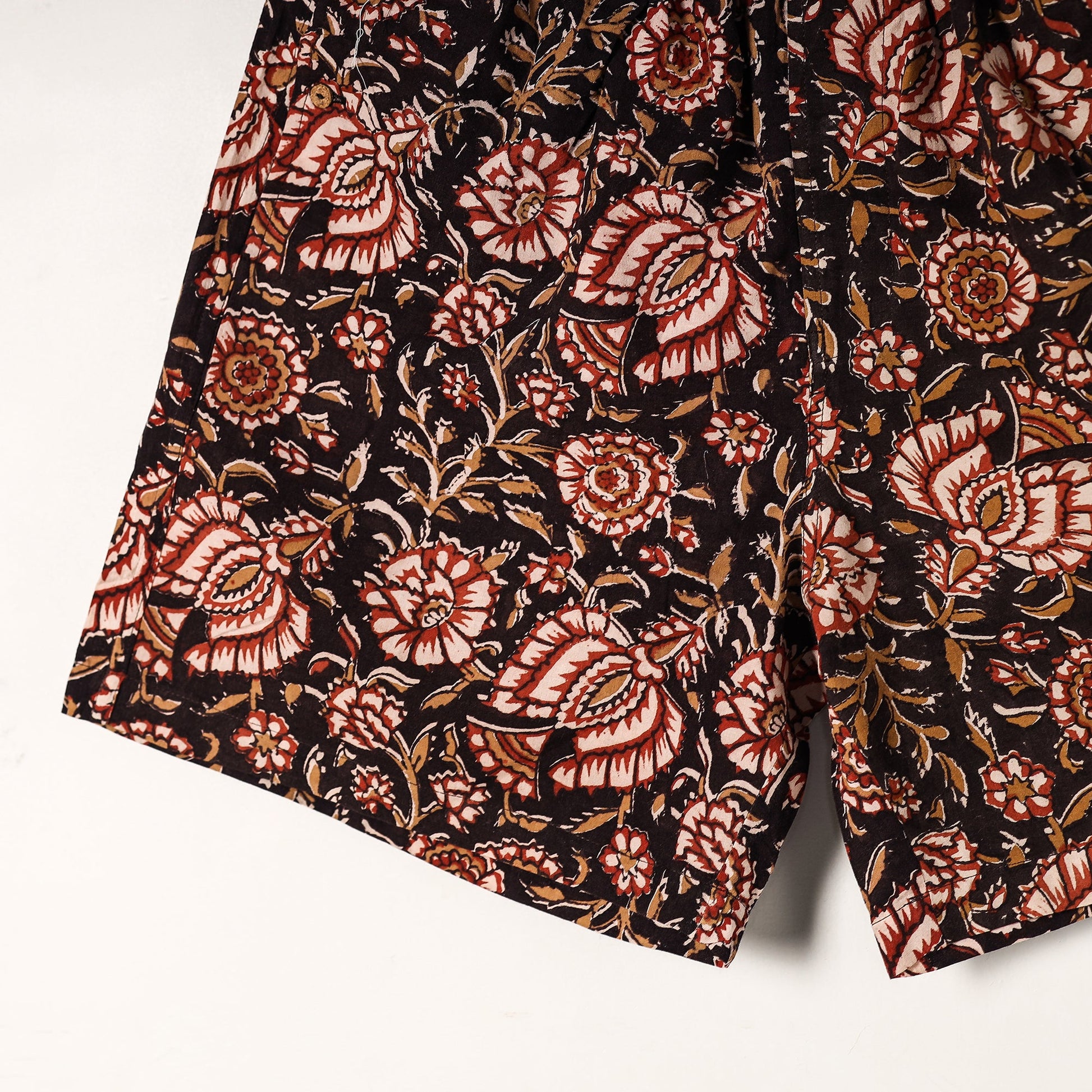 Black - Bagru Block Printed Cotton Unisex Boxer/Shorts