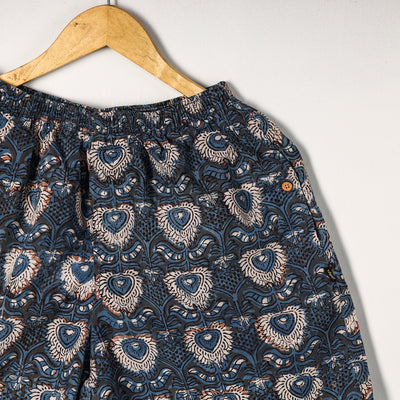 Blue - Bagru Block Printed Cotton Unisex Boxer/Shorts