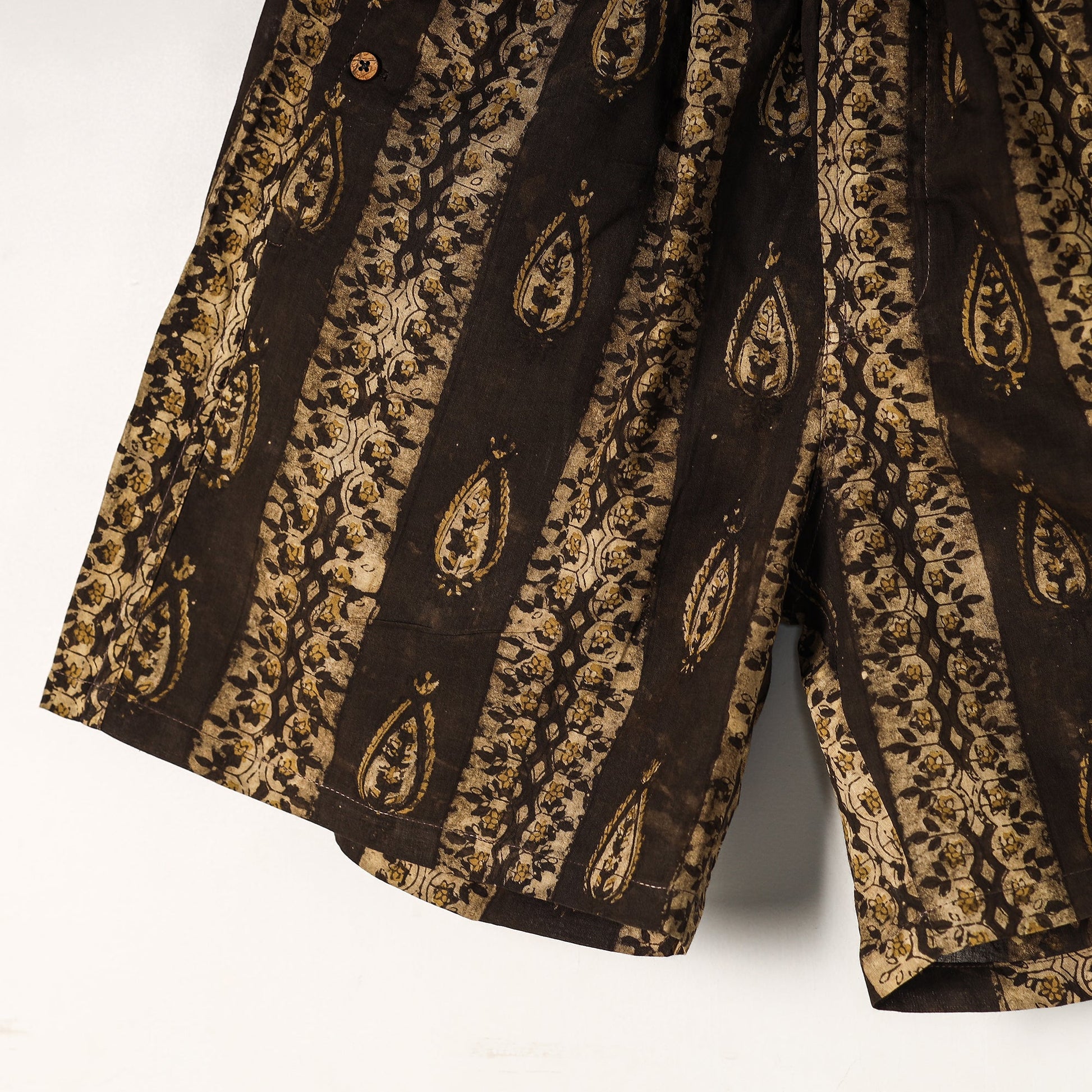 Brown - Bagru Block Printed Cotton Unisex Boxer/Shorts