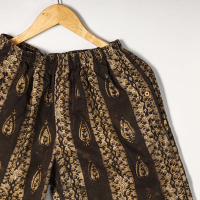 Brown - Bagru Block Printed Cotton Unisex Boxer/Shorts