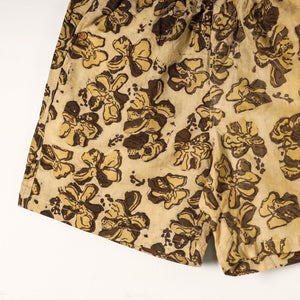 Beige - Bagru Block Printed Cotton Unisex Boxer/Shorts