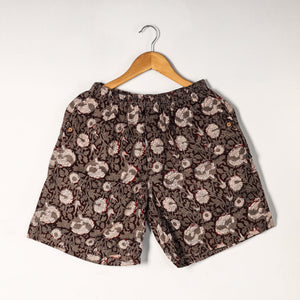Brown - Bagru Block Printed Cotton Unisex Boxer/Shorts