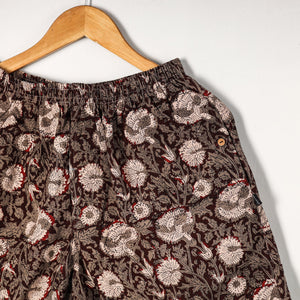 Brown - Bagru Block Printed Cotton Unisex Boxer/Shorts