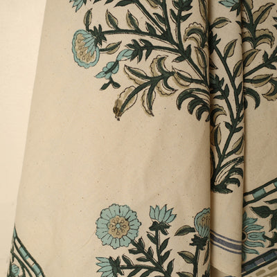 Beige - Block Printed Handloom Cotton Sanganeri Towel 38