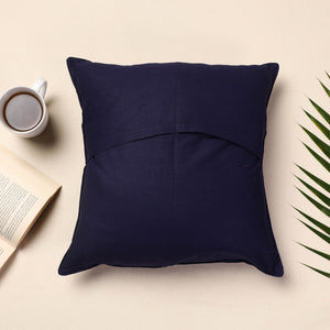 Blue - Banarasi Handwoven Silk Zari Cushion Cover (16 x 16 in)