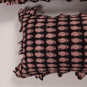 Black - Set of 2 Handcrafted Cotton Frill Pillow Covers 02