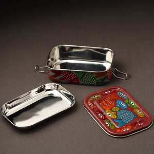 Bengal Patua Handpainted Stainless Steel Lunch Box (6 x 4 in)