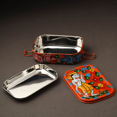 Bengal Patua Handpainted Stainless Steel Lunch Box (6 x 4 in)