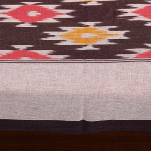 Brown - Cotton Pochampally Ikat Bedsheet 35