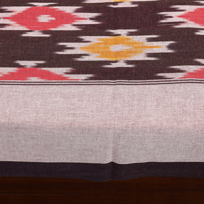 Brown - Cotton Pochampally Ikat Bedsheet 35