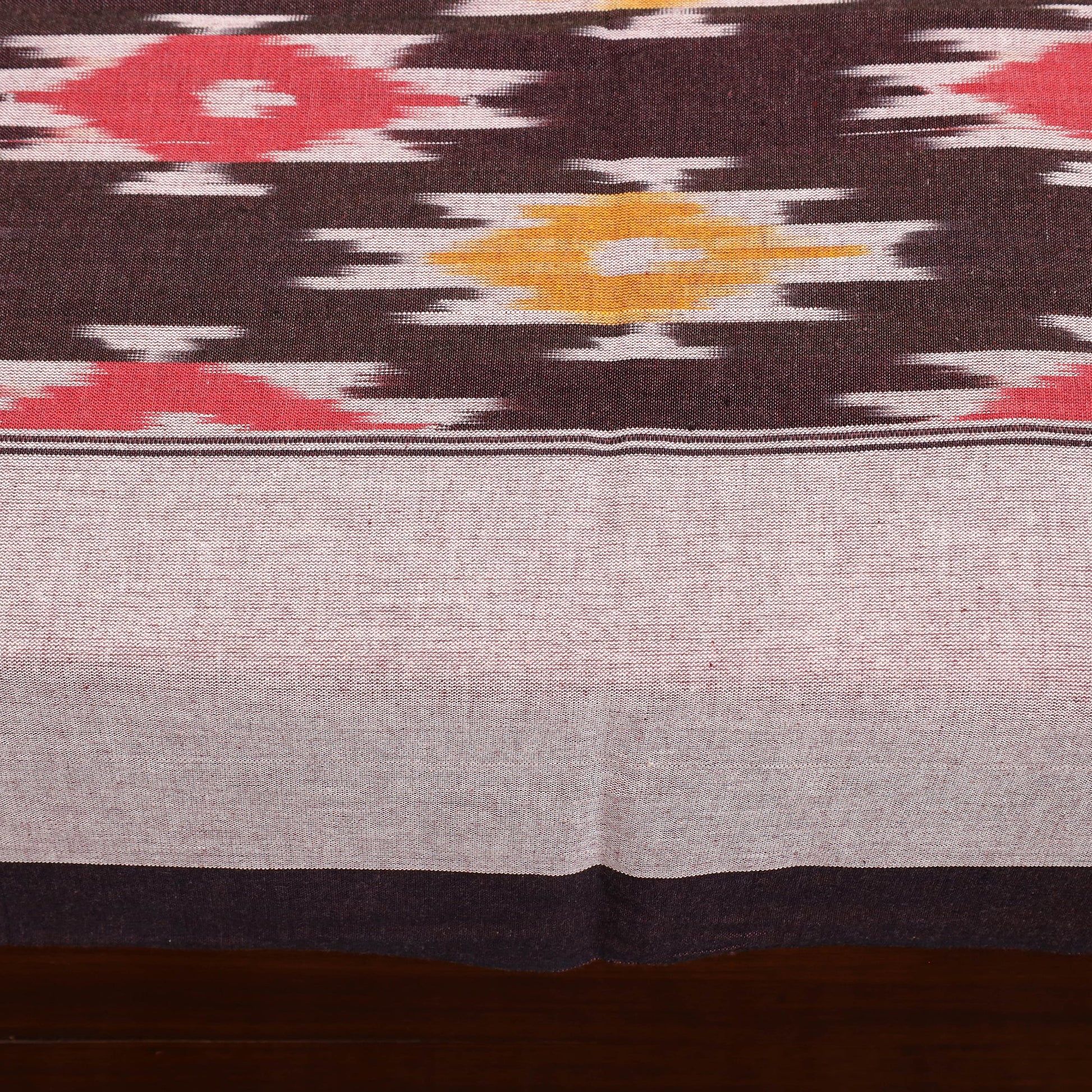 Brown - Cotton Pochampally Ikat Bedsheet 35