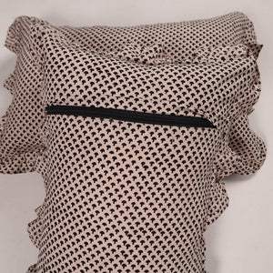 Beige - Set of 2 Handcrafted Cotton Frill Pillow Covers 19