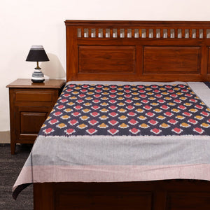 Blue - Cotton Pochampally Ikat Bedsheet 39
