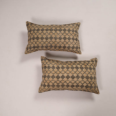 Beige - Set of 2 Handcrafted Cotton Pillow Covers 28