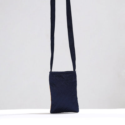 Black - Kutch Pakko Hand Embroidery Mirror Work Mashru Silk Sling Bag 85