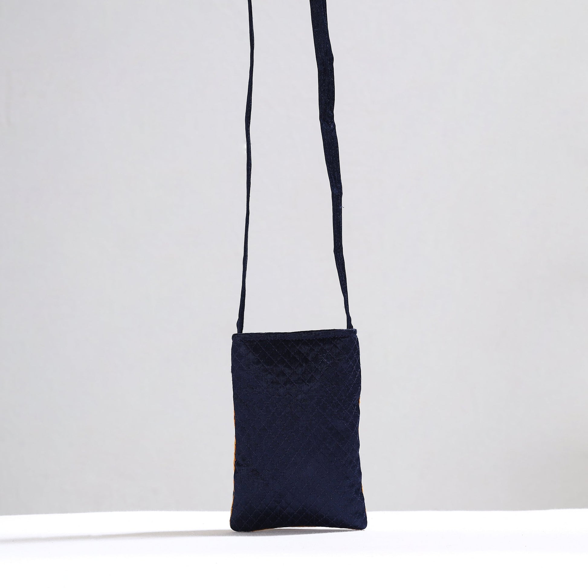 Black - Kutch Pakko Hand Embroidery Mirror Work Mashru Silk Sling Bag 86