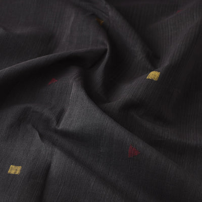 Black - Srikakulam Jamdani Thread Buti Pure Handloom Cotton Fabric