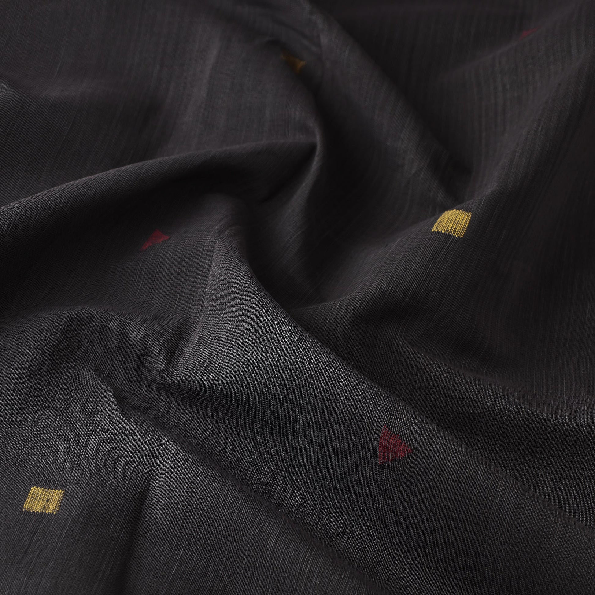 Black - Srikakulam Jamdani Thread Buti Pure Handloom Cotton Fabric