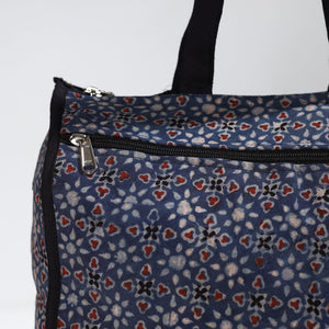 Black - Handmade Ajrakh Block Printed Cotton Shopping Bag 01