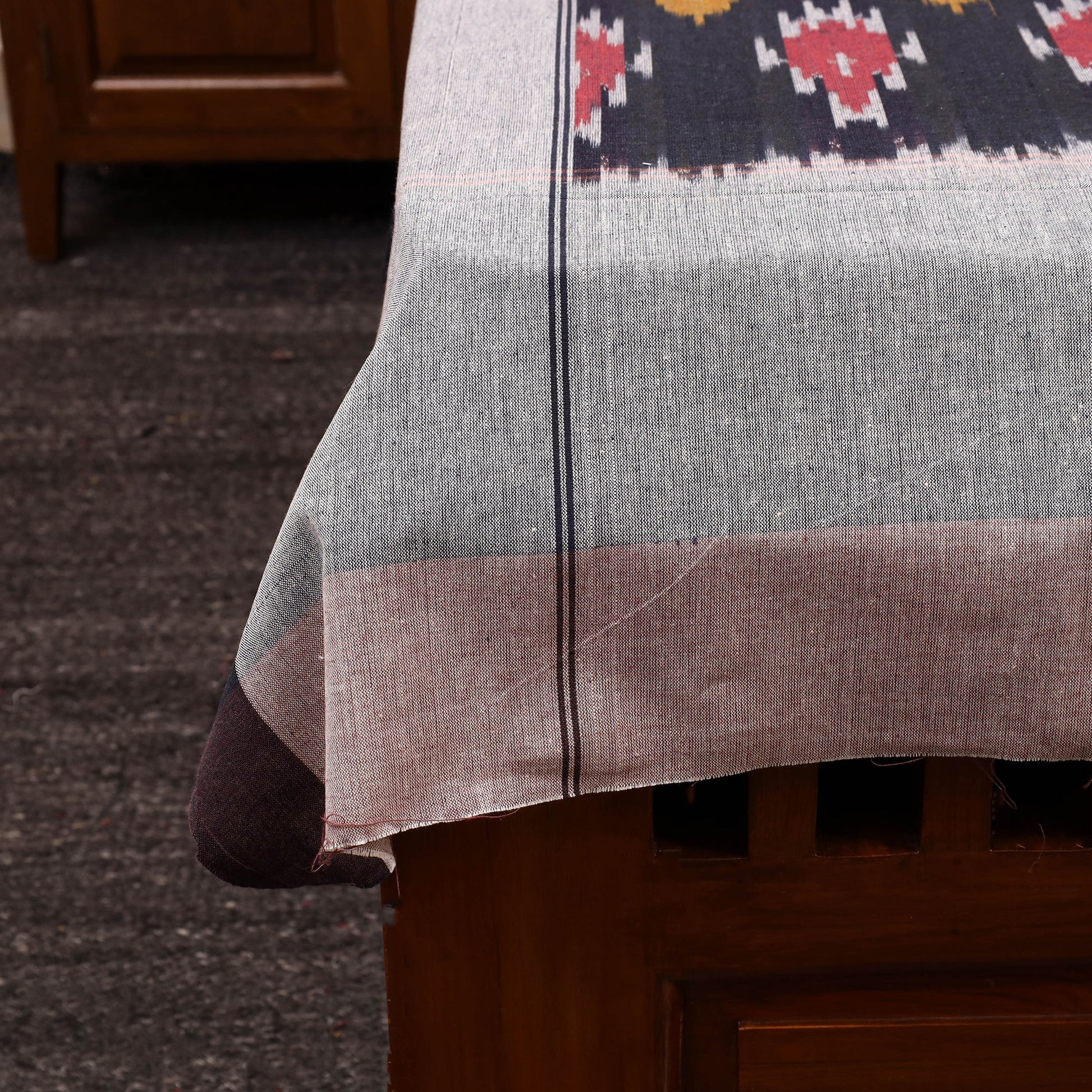 Black - Cotton Pochampally Ikat Bedsheet 56