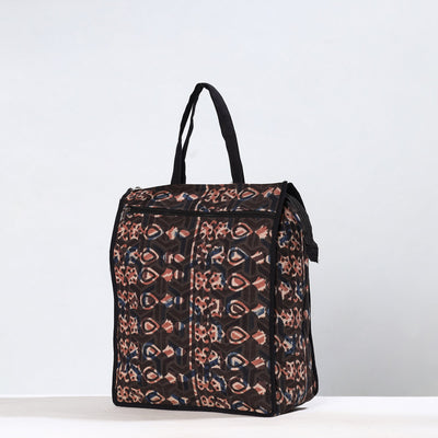 Black - Handmade Bagru Block Printed Cotton Shopping Bag 21