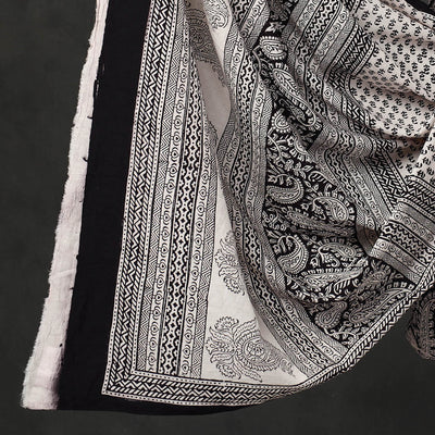 Black - 3pc Bagh Print Cotton Dress Material Set 04