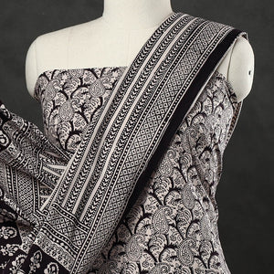 Black - 3pc Bagh Print Cotton Dress Material Set 11