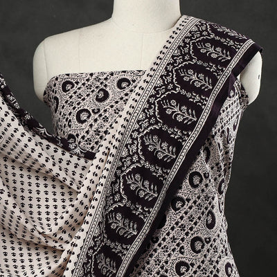 Black - 3pc Bagh Print Cotton Dress Material Set 23