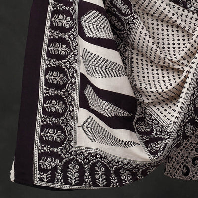 Black - 3pc Bagh Print Cotton Dress Material Set 23