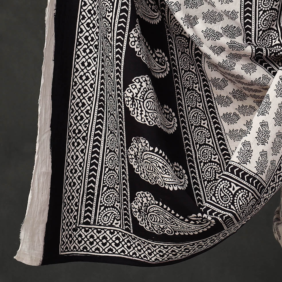 Beige - 3pc Cotton Bagh Print Suit Material Set 36
