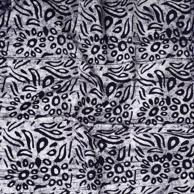 Black - Hand Batik Printed Cotton Precut Fabric (1 meter) 15