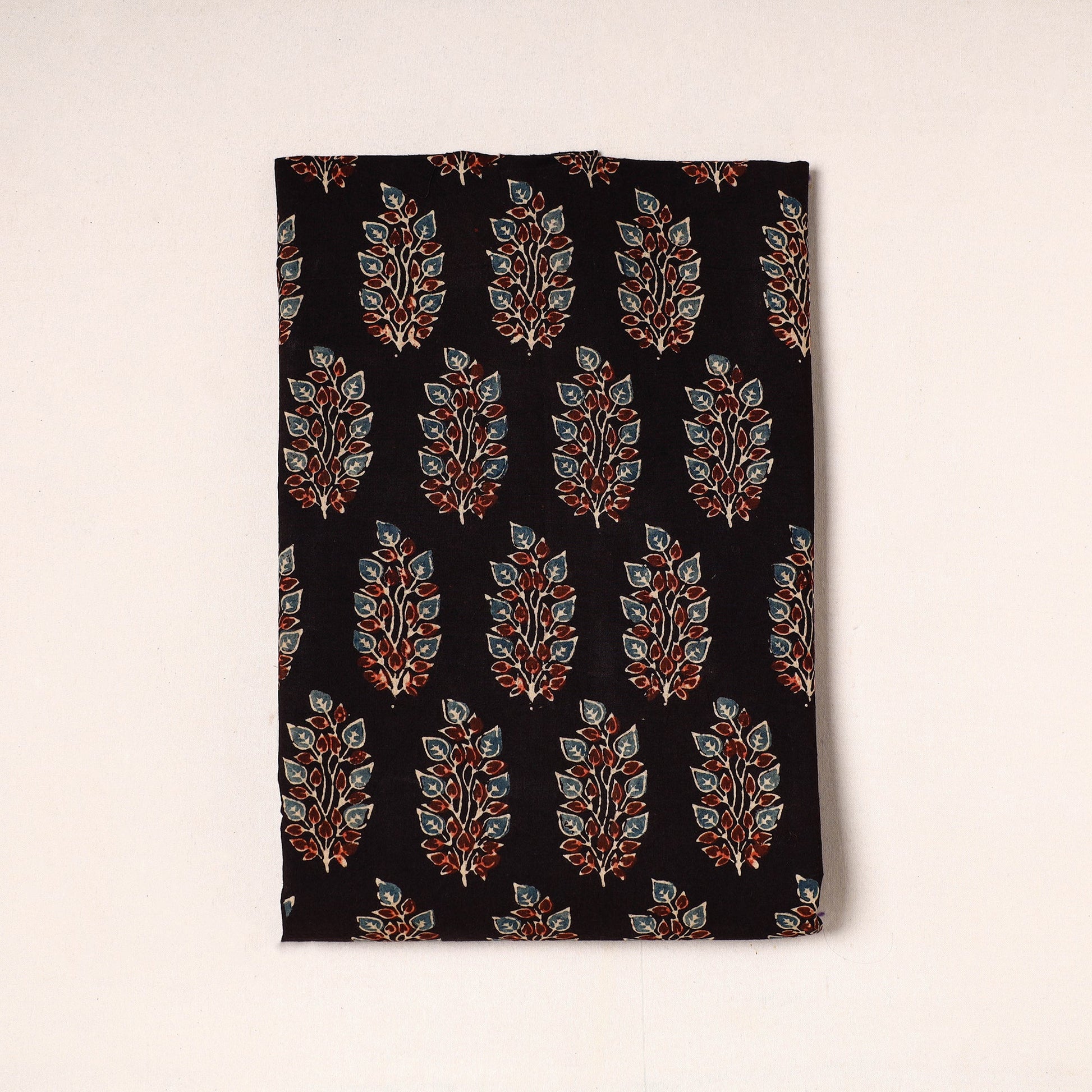 Black - Ajrakh Block Printed Cotton Precut Fabric 27