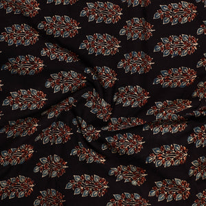 Black - Ajrakh Block Printed Cotton Precut Fabric 27