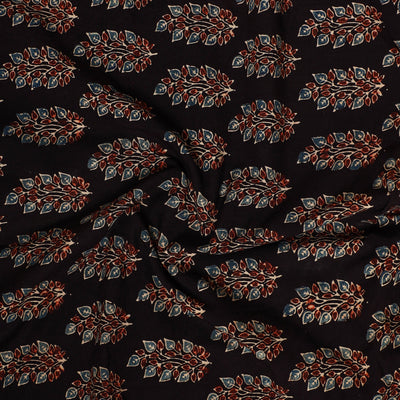 Black - Ajrakh Block Printed Cotton Precut Fabric 27