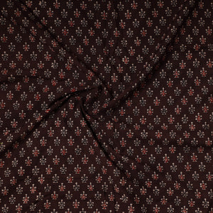 Brown - Ajrakh Block Printed Cotton Precut Fabric (1.5 meter) 28