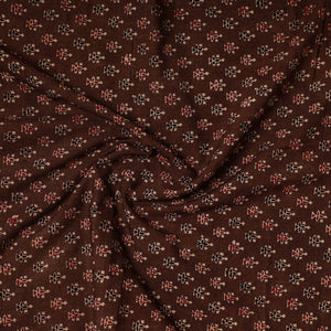 Brown - Ajrakh Block Printed Cotton Precut Fabric (1.5 meter) 29