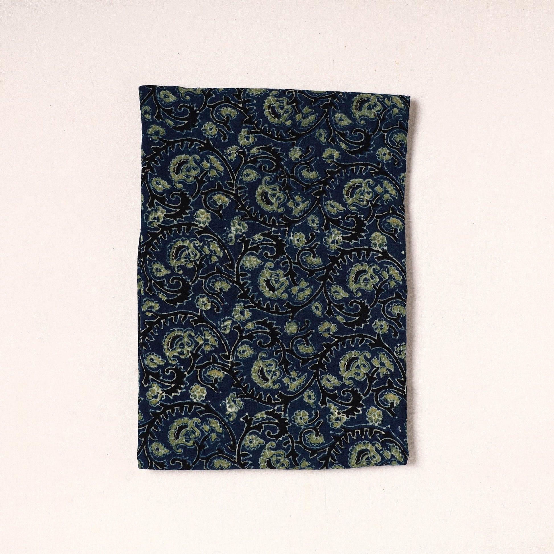 Blue - Ajrakh Block Printed Cotton Precut Fabric (1.25 meter) 51