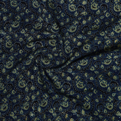 Blue - Ajrakh Block Printed Cotton Precut Fabric (1.25 meter) 51