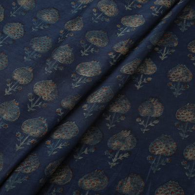 Natural Dyed Chanderi Silk Akola Print Fabric 01