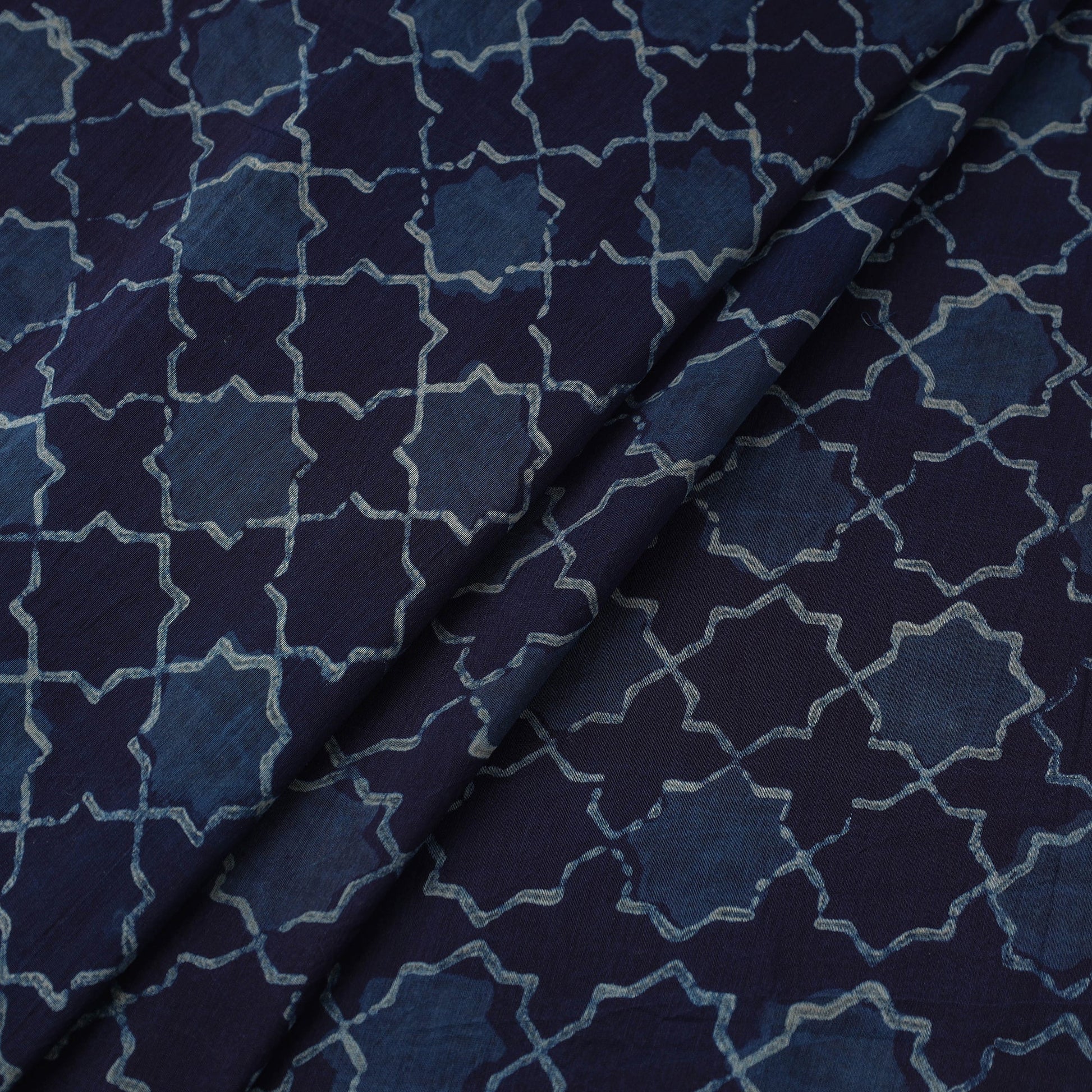 Natural Dyed Chanderi Silk Akola Print Fabric 02
