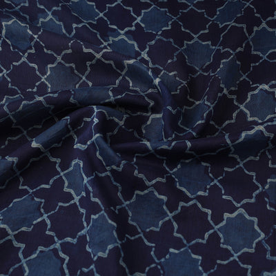 Natural Dyed Chanderi Silk Akola Print Fabric 02