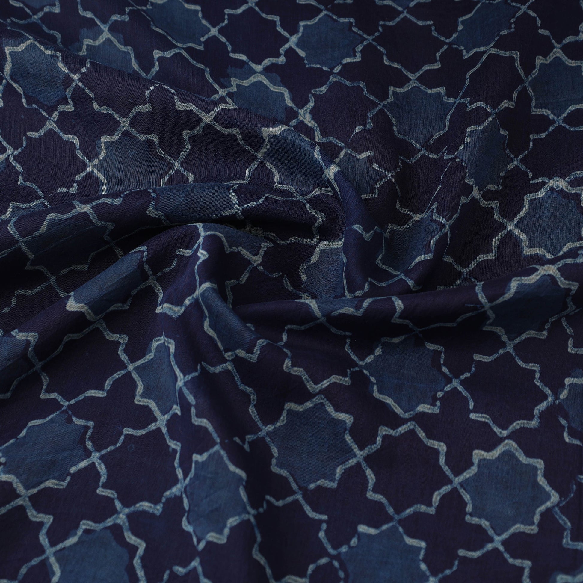 Natural Dyed Chanderi Silk Akola Print Fabric 02