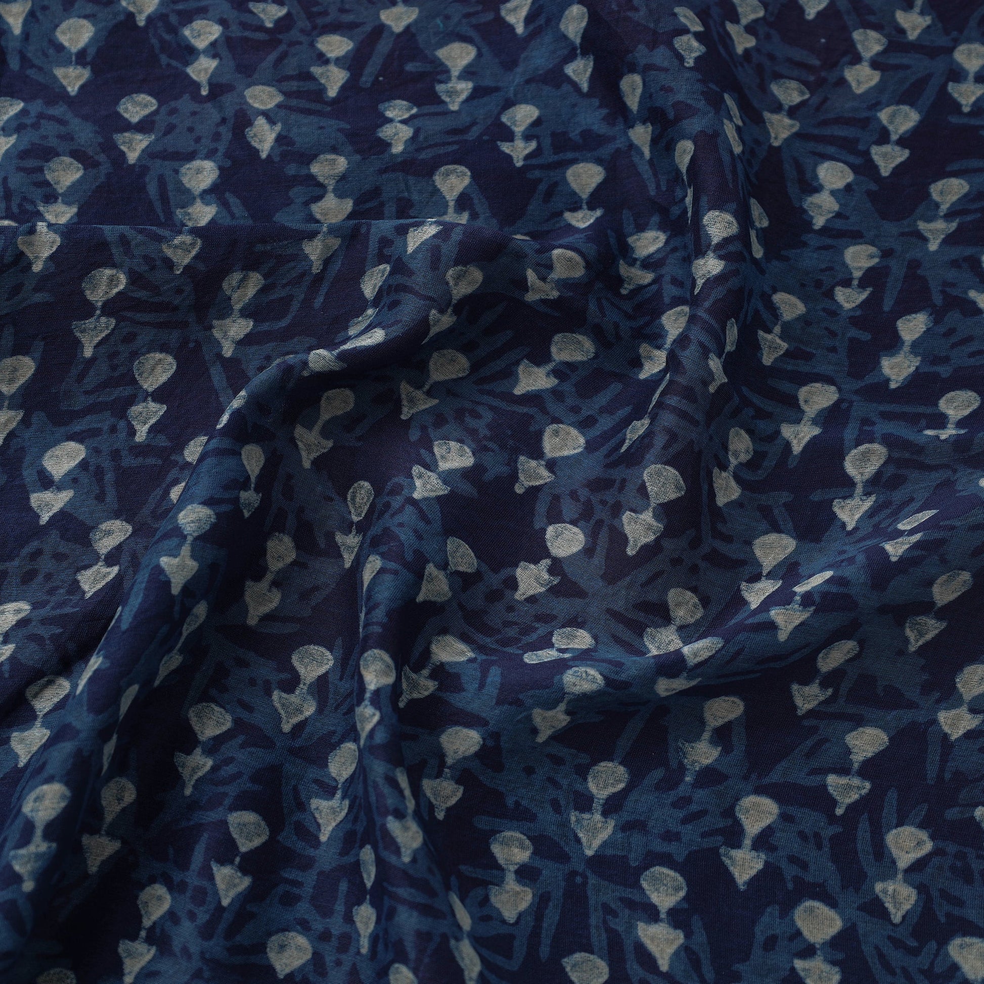 Natural Dyed Chanderi Silk Akola Print Fabric 03