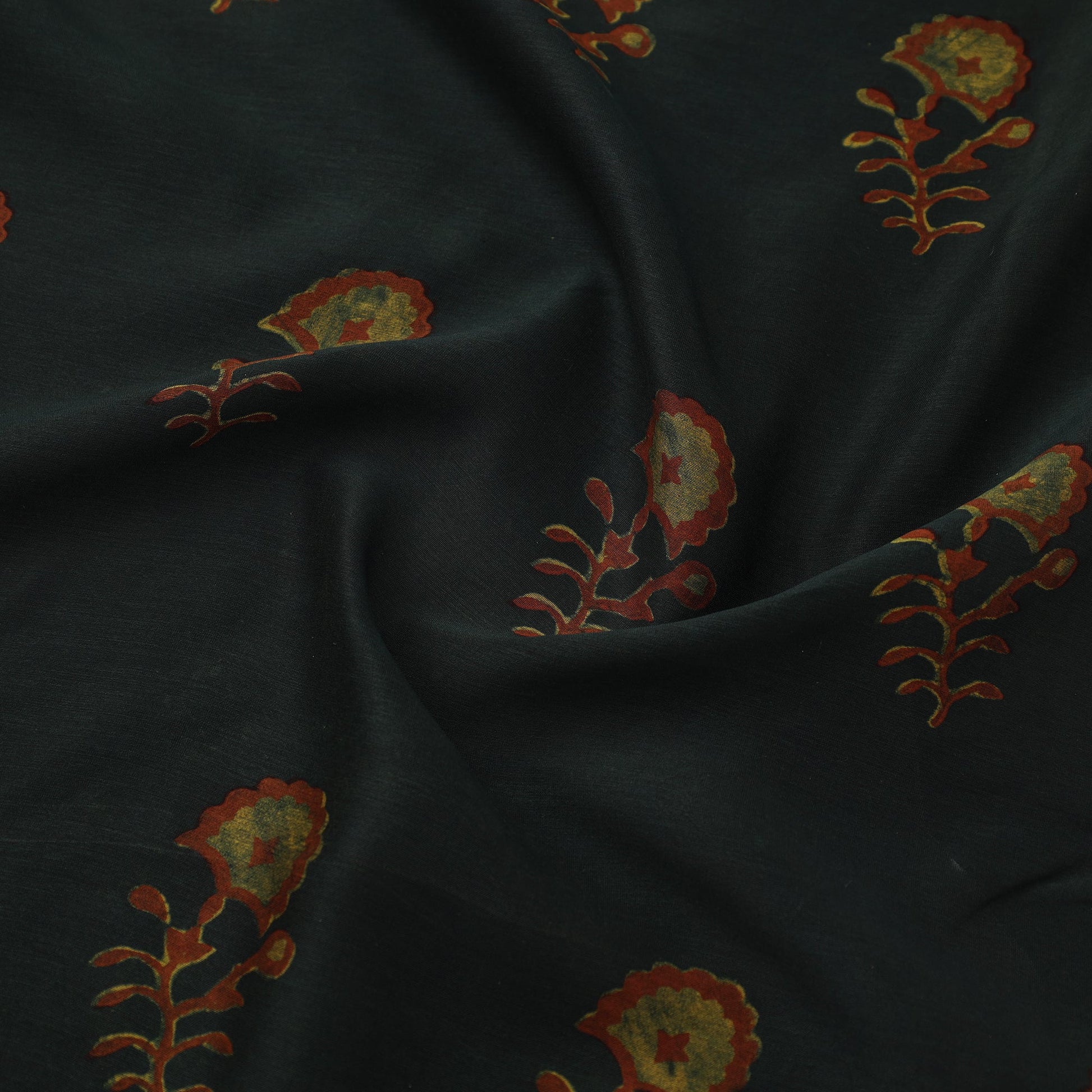 Natural Dyed Chanderi Silk Akola Print Fabric 06