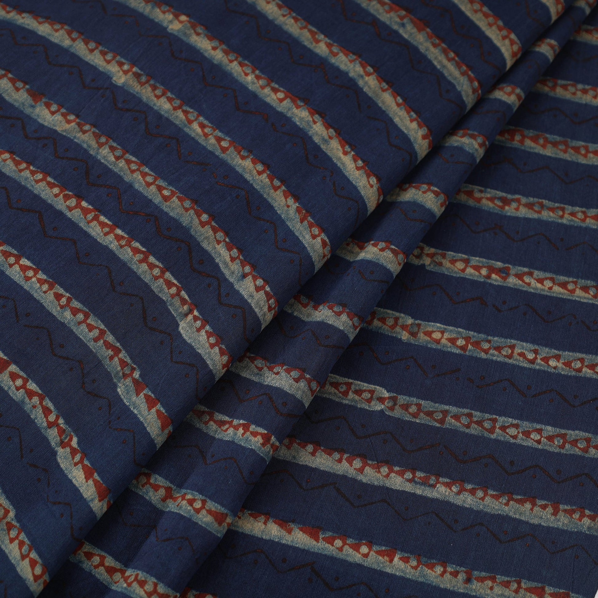 Natural Dyed Chanderi Silk Akola Print Fabric 12