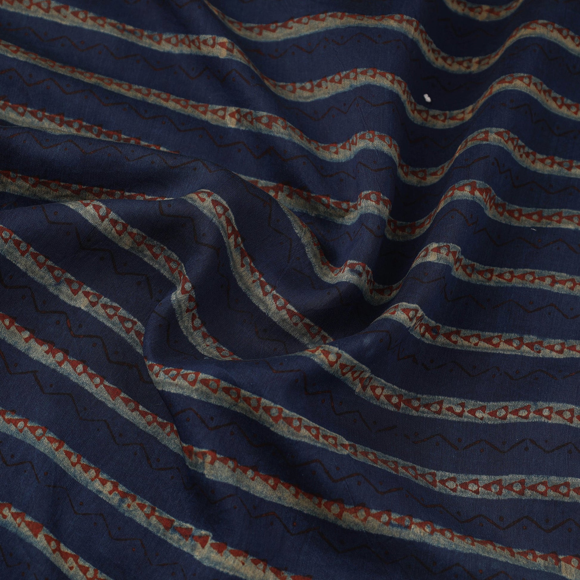 Natural Dyed Chanderi Silk Akola Print Fabric 12