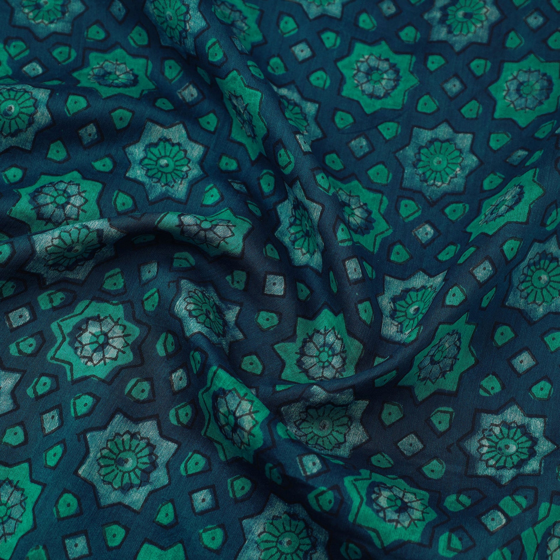 Natural Dyed Chanderi Silk Akola Print Fabric 14