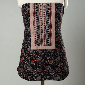 Black - Hand Block Print Cotton 3pc Ajrakh Dress Material 12